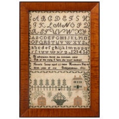 Antique 1826 New York Sampler: Celebrating 50 years of our Independence