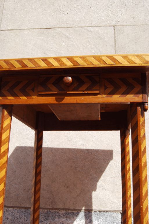 Checkerboard Marquetry Table Made by Conn. State Prisoner, 1895 3