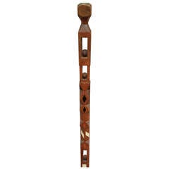 American Folk Carved Whimsey Cane with Inlay