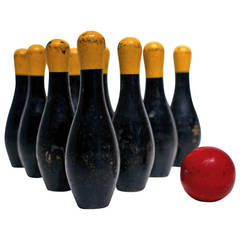 Vintage Tabletop Bowling Set