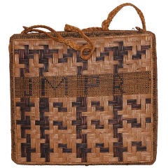 Rare African Revolutionary Splint Woven Briefcase circa 1970