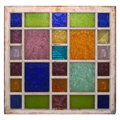 Rare Window Frame with Mosaic Company Glass Panels