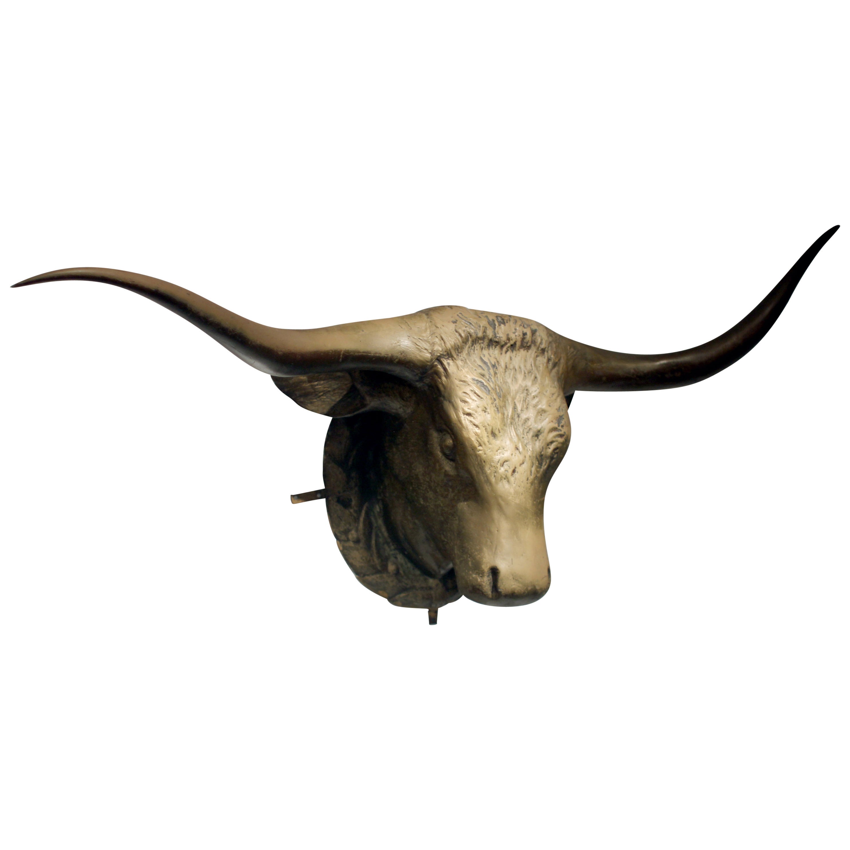 Life-Size Painted Steer Head, Butcher Shop Sign
