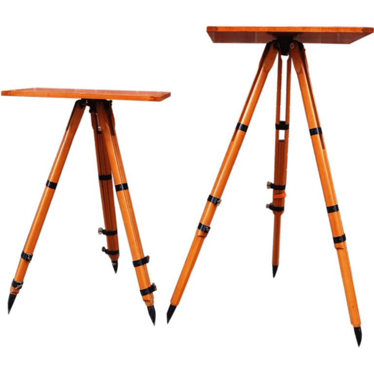 Pair Mid-Century Surveyors Tables: Amherst College Geology Dept