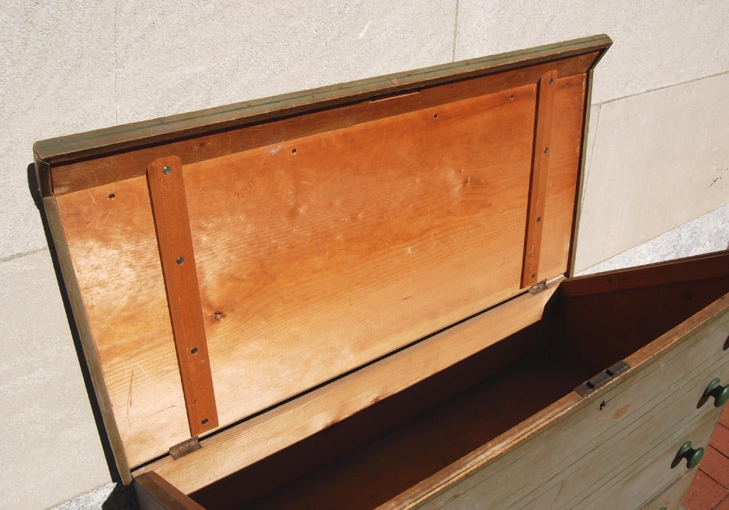 Rare Under-Eaves Painted Blanket Chest 1