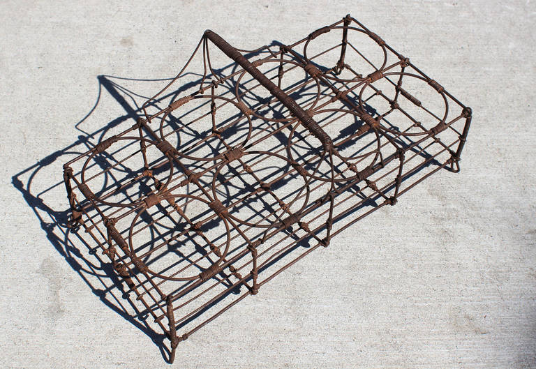 French 19th Century Wire Glass Carrier For Sale