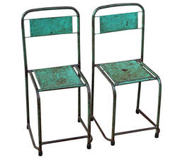 Pair of Painted Metal Chairs