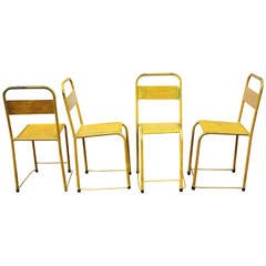 Set of 4 Painted Metal Chairs