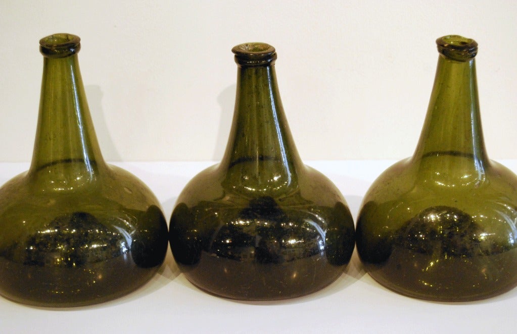 18th Century and Earlier Onion Bottles circa 1740