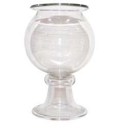 Antique American Footed Glass Fishbowl, early 19th c.