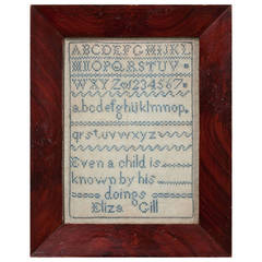 Antique Early 19th Century Schoolgirl Sampler, probably American