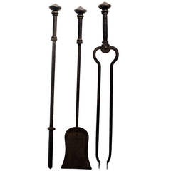 Antique Wrought Iron Fireplace Tools
