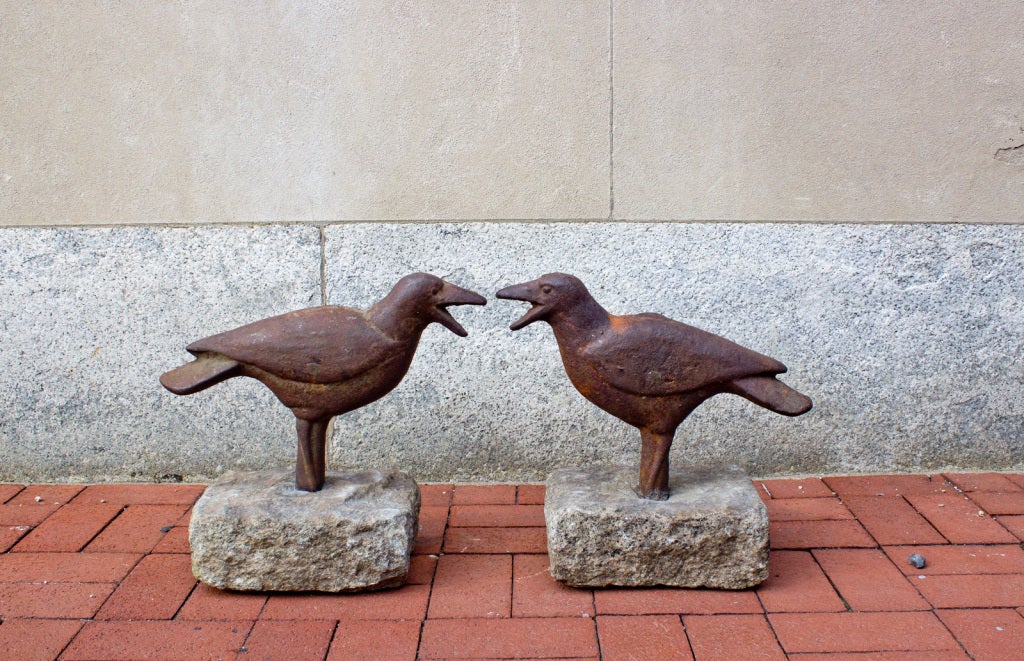 Cast Iron Crows Set in Stone