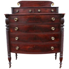 Antique Exceptional North Shore, Massachusetts Mahogany Chest, c. 1820