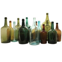 Antique Collection of 19th Century American Demijohn Bottles