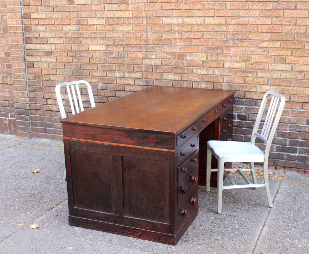 American Walnut Partners Desk, Boston, circa 1840