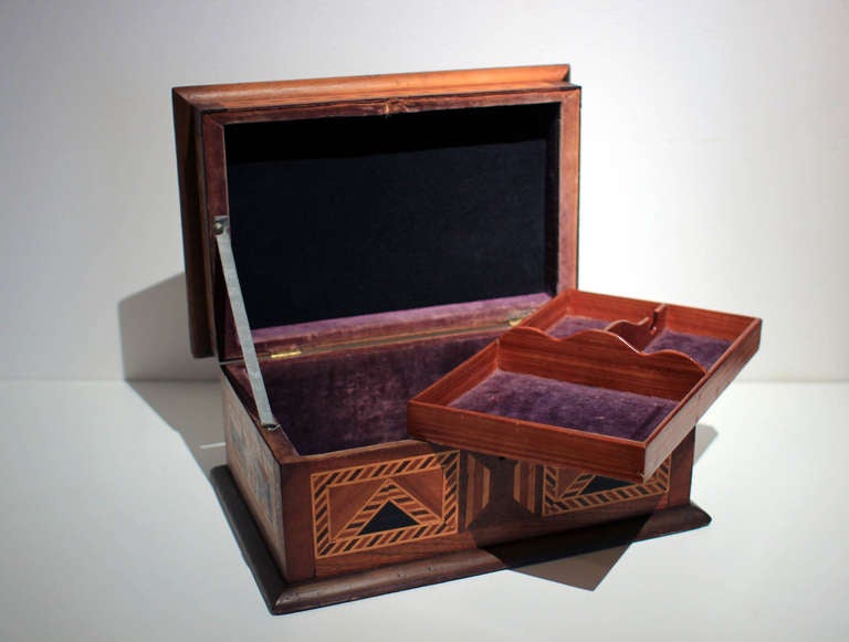 Fine Marquetry Jewelry Box For Sale 1