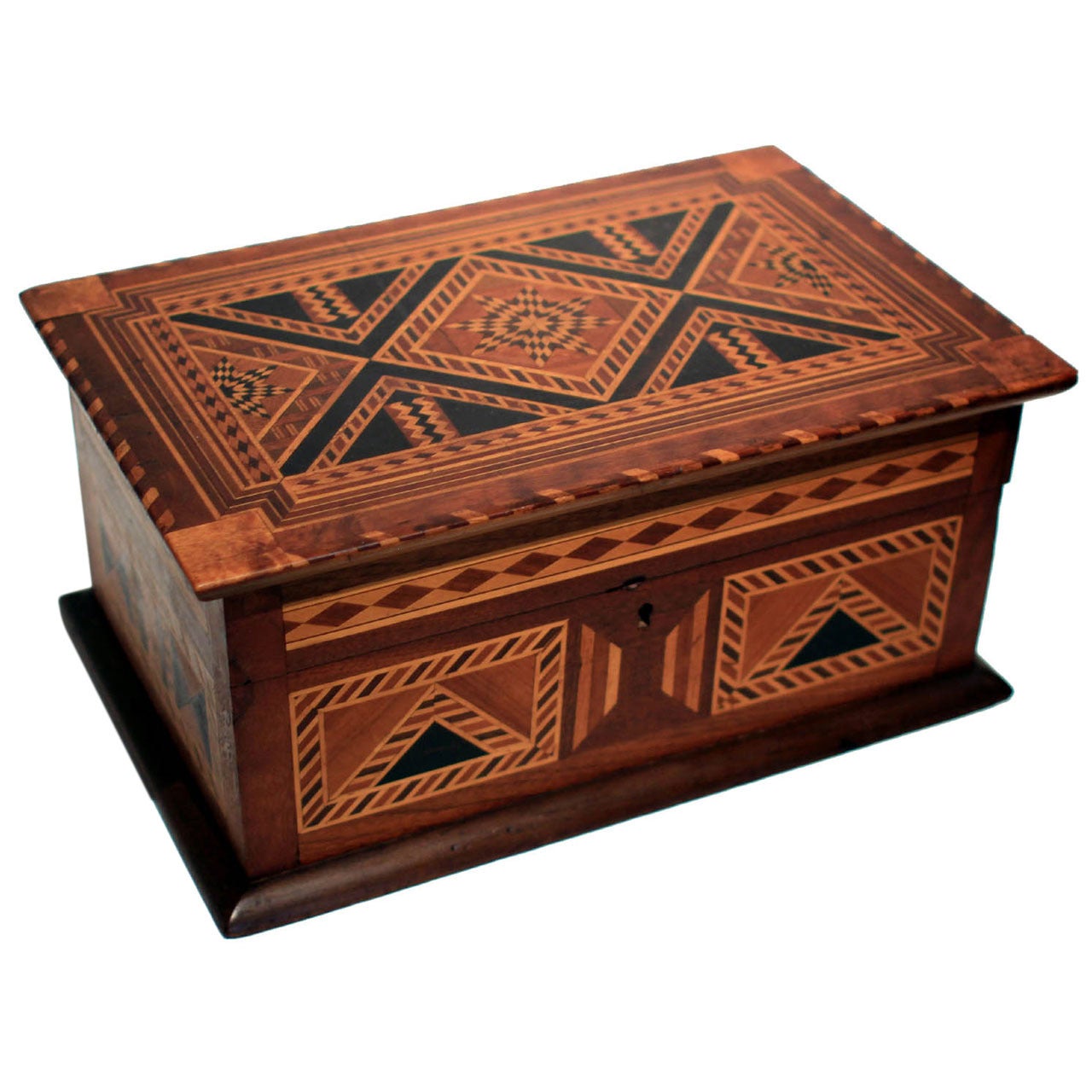 Fine Marquetry Jewelry Box For Sale