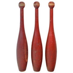 Antique Red Juggling Pins