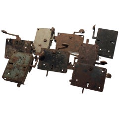 Antique Collection of 19th Century Iron Box Locks