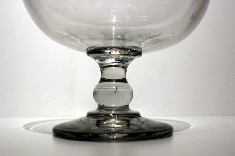 American Blown Glass Compote, mid 19th century In Excellent Condition In Philadelphia, PA