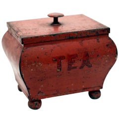 Antique Tole-Painted Chinoiserie Tea Bin, England, c. 1840