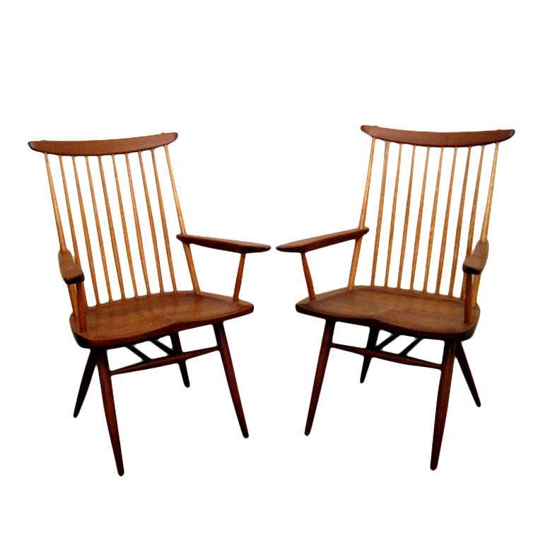 Pair of Arm Chairs by Nakashima For Sale at 1stDibs