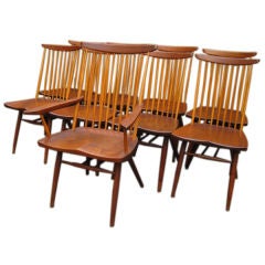 Set of ten George Nakashima Walnut" New " Chairs 4