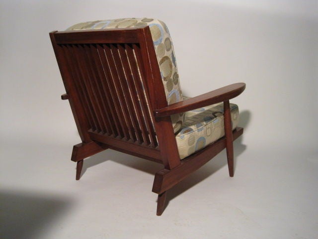20th Century Walnut Spindle Cushion Chair by George Nakashima For Sale