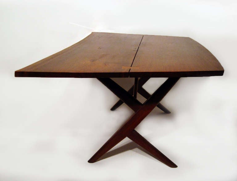Mid-Century Modern Walnut Conoid Table /desk by George Nakashima For Sale