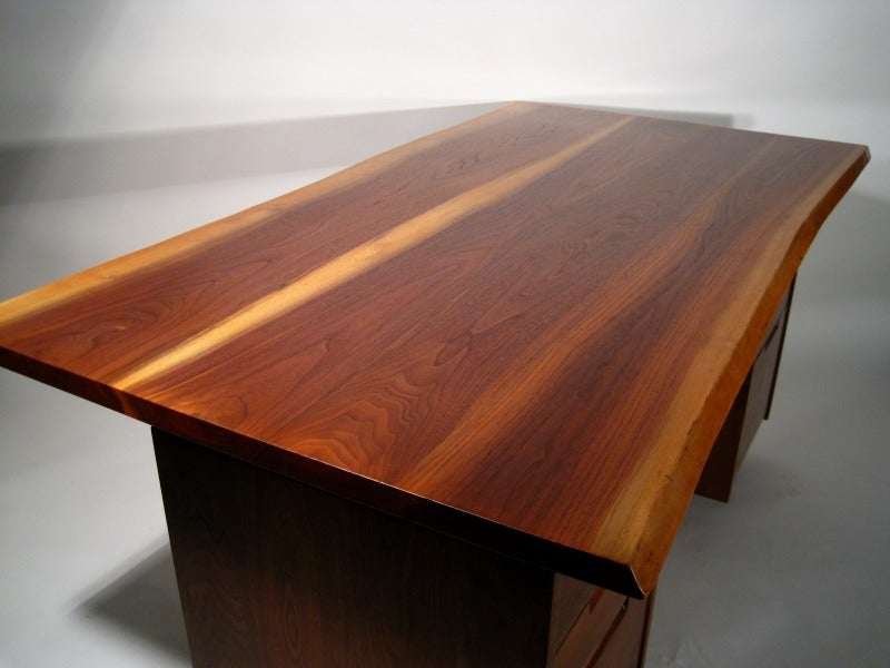 American A Walnut Double pedestal Desk by George Nakashima