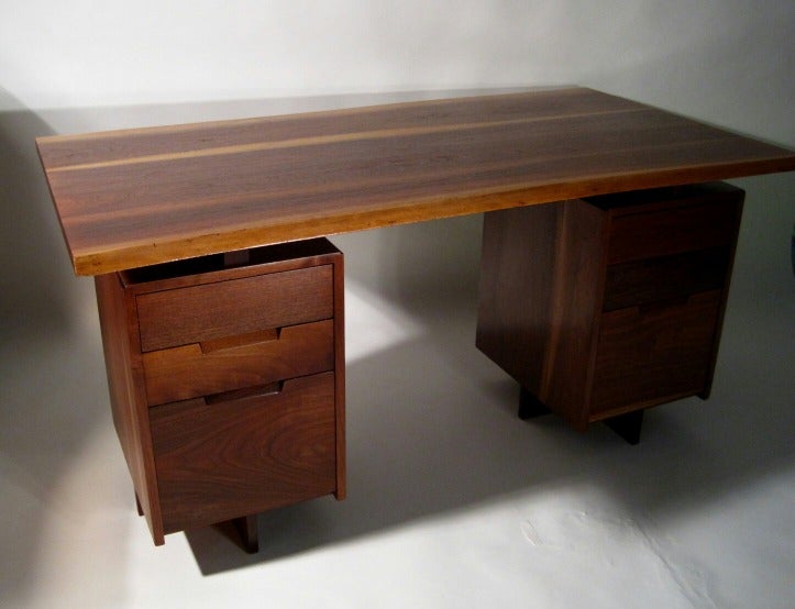 A Walnut Double pedestal Desk by George Nakashima 5