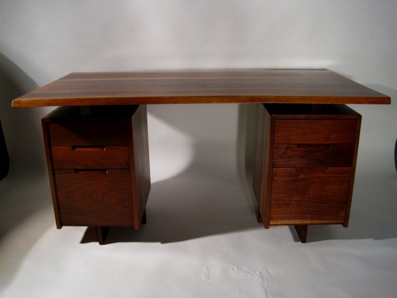 A Walnut Double pedestal Desk by George Nakashima 4
