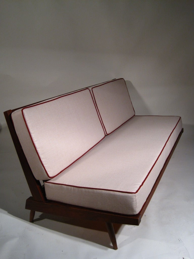 Joinery A Spindle Cushion Sofa by George Nakashima For Sale