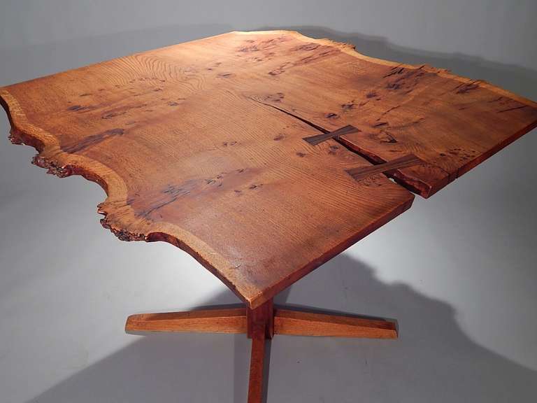 Mid-Century Modern English Oak Burl Table By George Nakashima