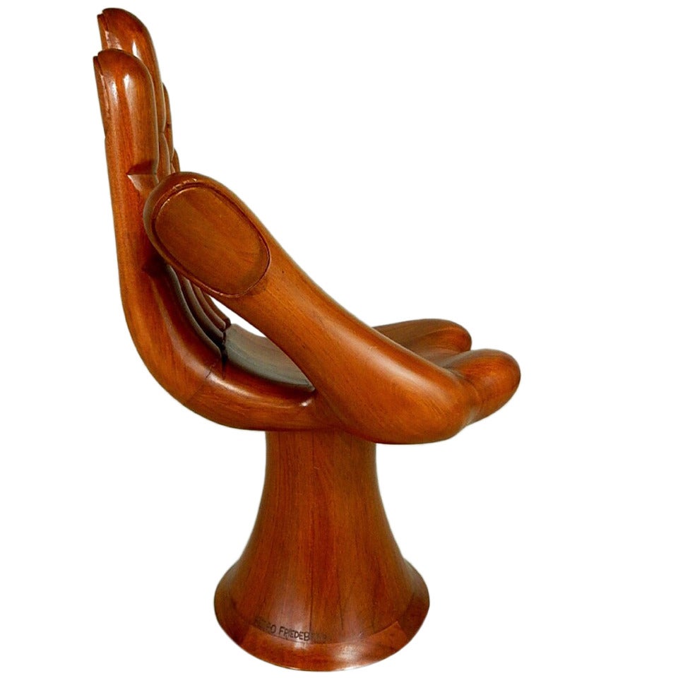 Mahogany Hand Chair by Pedro Friedeberg For Sale