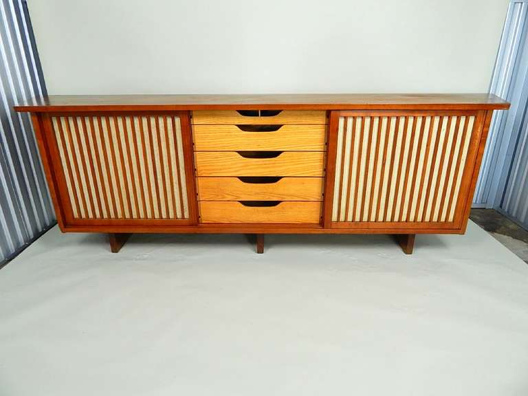 Mid-Century Modern Three Door Cabinet by George Nakashima For Sale