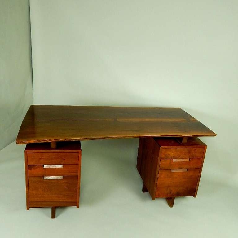 Mid-Century Modern Double Pedestal Desk by George Nakashima For Sale