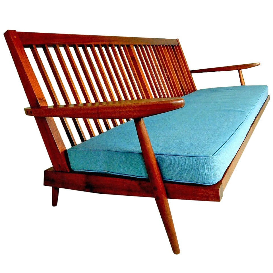 Spindle Cushion Sofa by George Nakashima For Sale