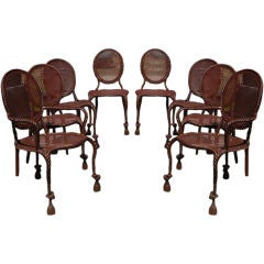 Set of 8 Wrought Iron Chairs by Dorothy Draper