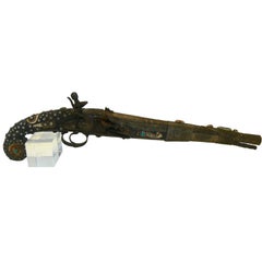 Antique Jeweled Turkish Flintlock Pistol