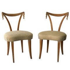 Pair 1940
s Art Deco Swag Back Side Chairs