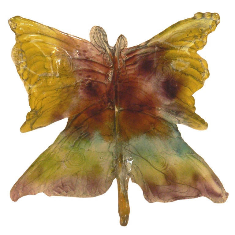 Large Glass Butterfly Sculpture by Amanda Brisbane For Sale