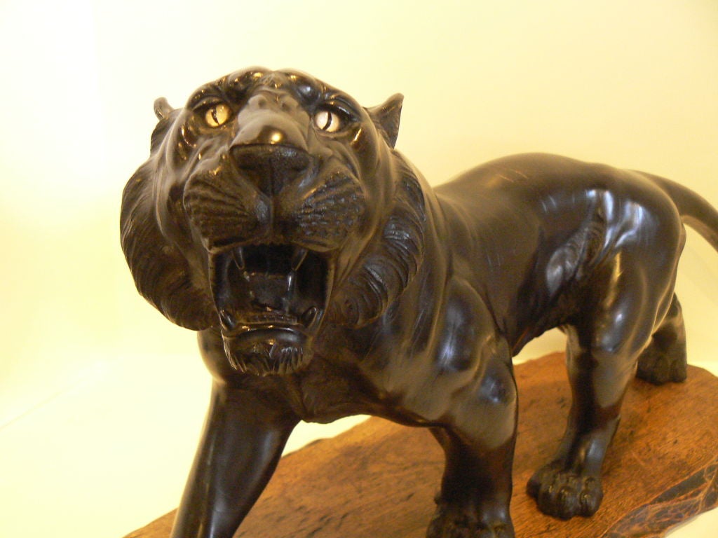 19th Century Bronze Meiji Period Lion