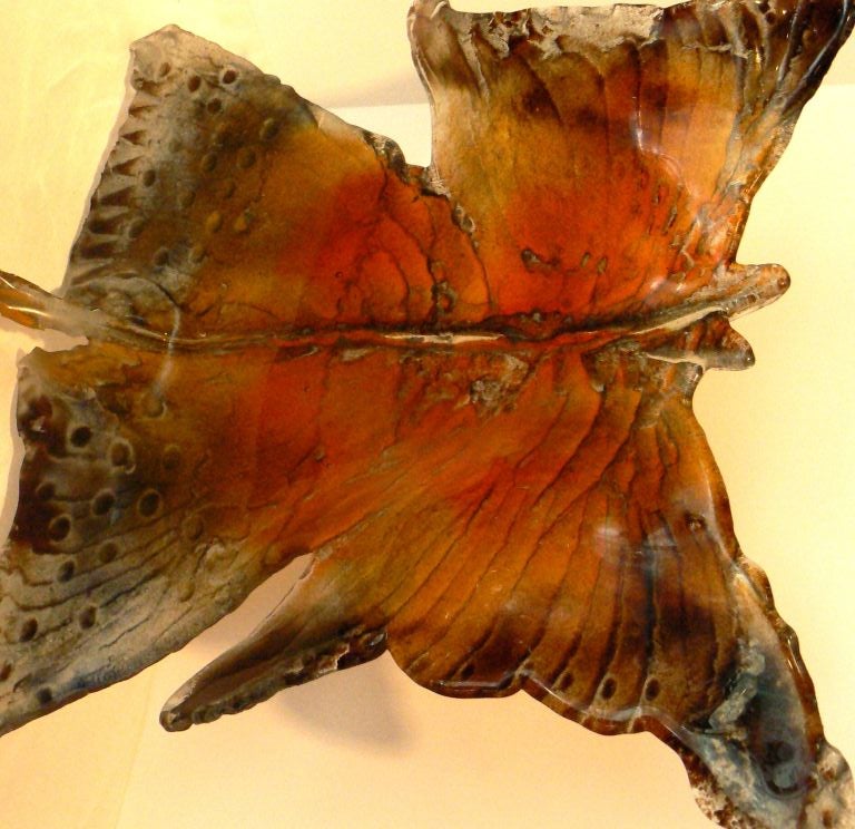 Folk Art Glass Butterfly  Sculpture by Amanda Brisbane