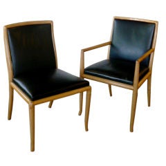 Six Leather Dining Chairs by T.H. Robsjon-Gibbings