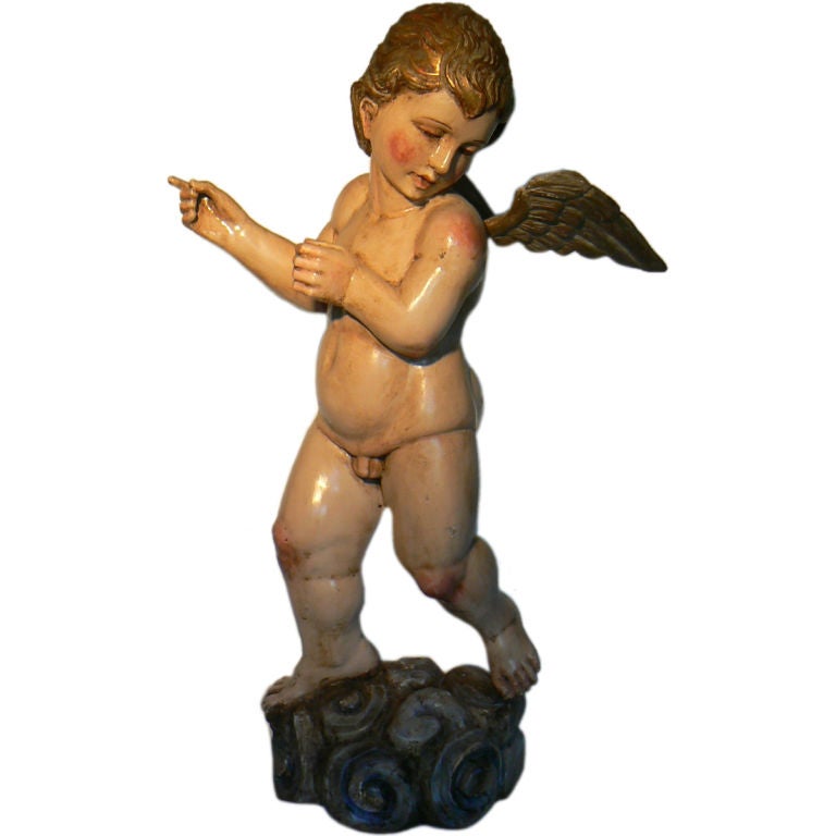 Hand-Carved Cherubic Angel