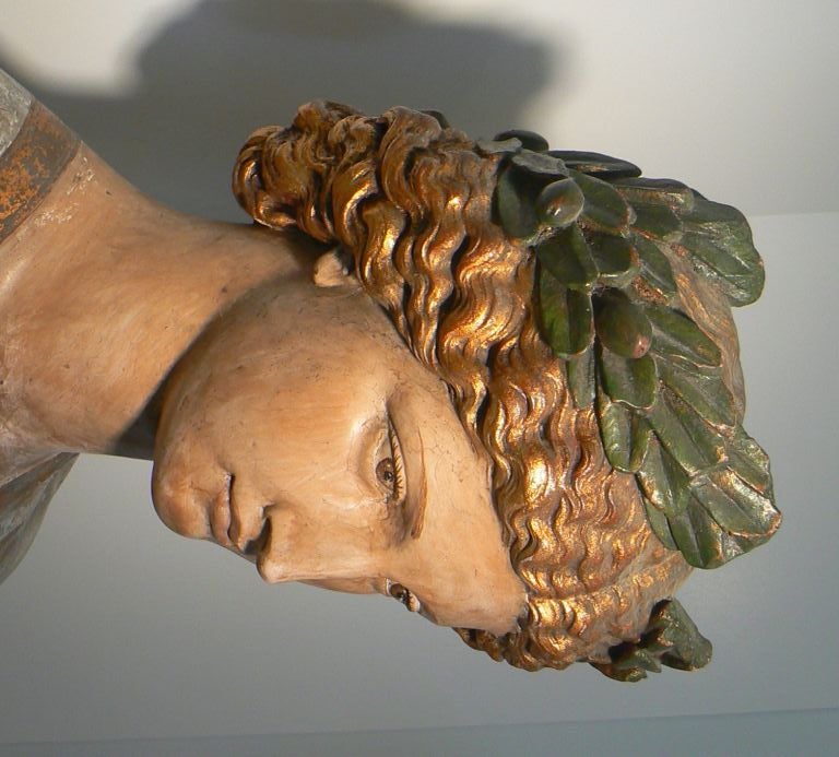 Gilt Classical Female Bust with Laurel Wreath For Sale