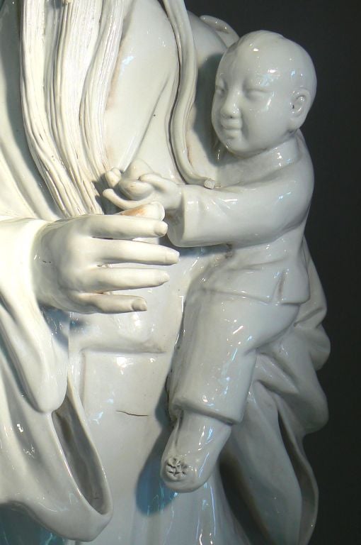 Trio of Blanc de Chin Chinese Figures For Sale 3