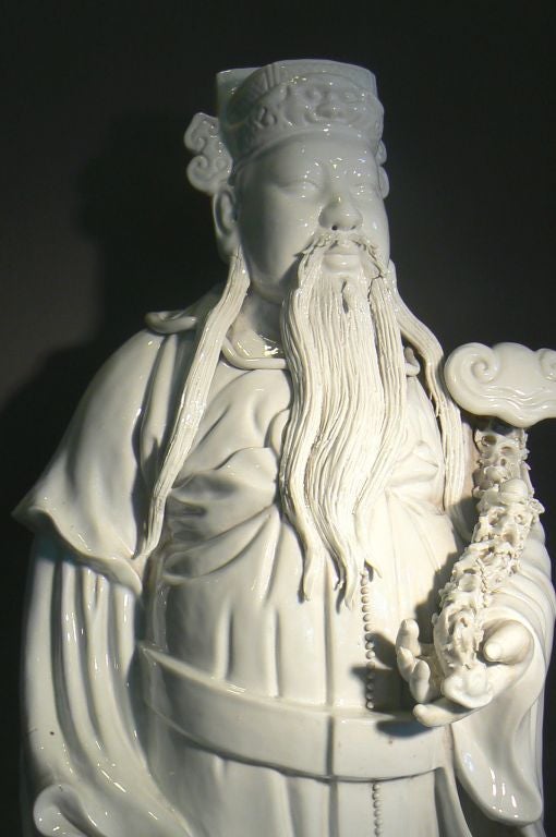 Trio of Blanc de Chin Chinese Figures In Excellent Condition For Sale In Palm Springs, CA